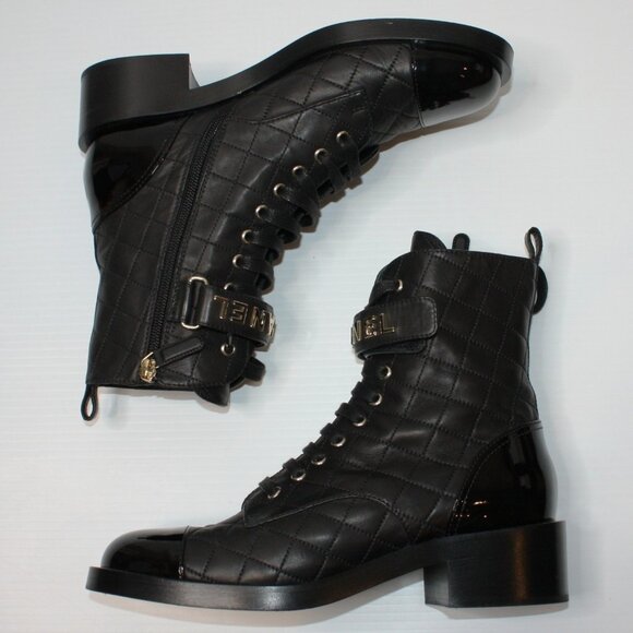 Chanel 45 mm Adventure LU Quilted Leather Black Boots in size EU 41 / US 11 - Picture 2 of 7